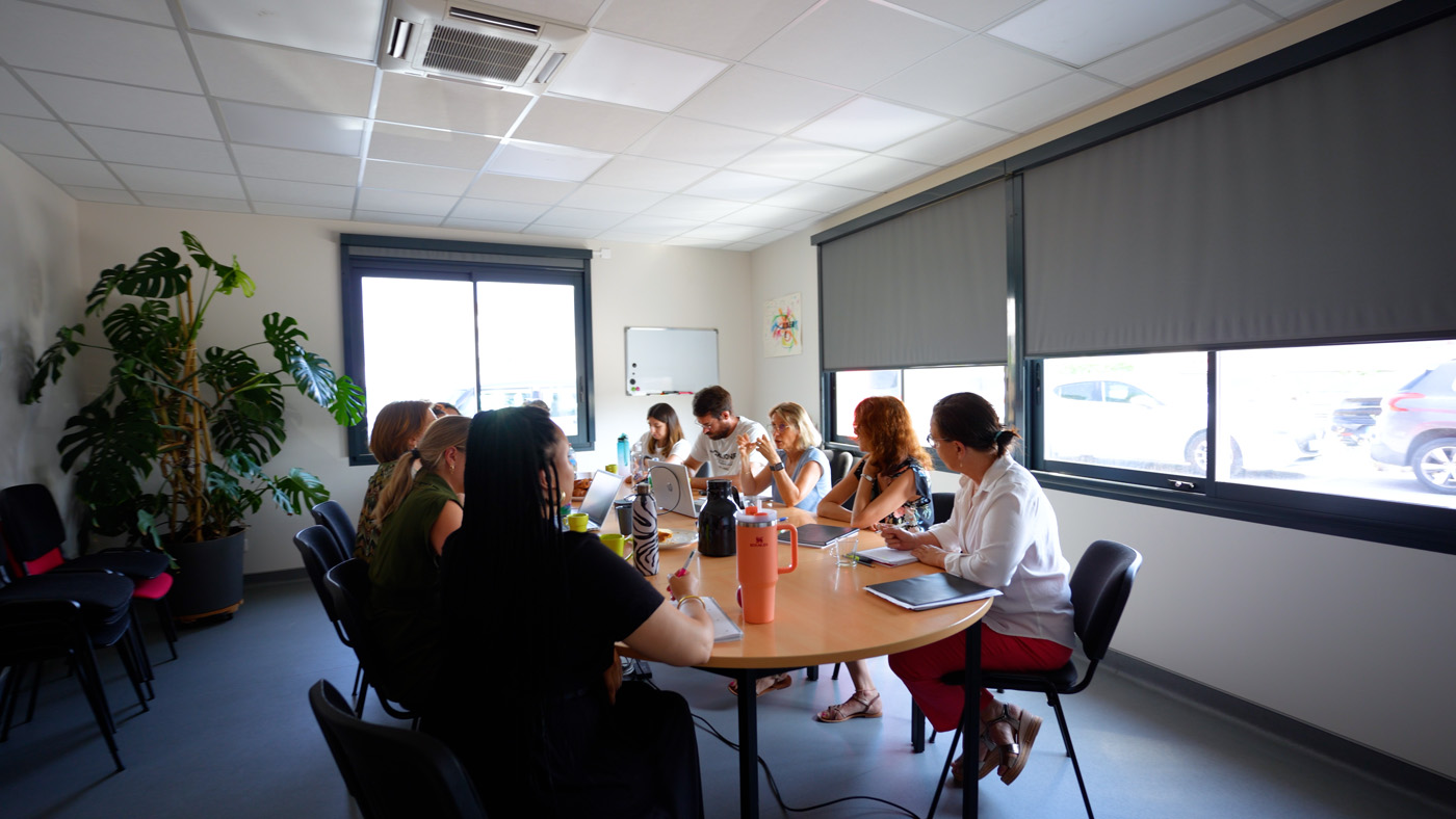 Team meeting in modern office conference room